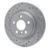 R1 16-26 BMW 228I Gran Coupe Rear Left Drilled & Slotted Silver Brake Rotor