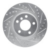 R1 11-18 BMW X3 Rear Right Drilled & Slotted Silver Brake Rotor