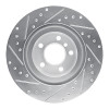R1 11-18 BMW X3 Rear Right Drilled & Slotted Silver Brake Rotor