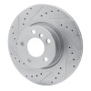 R1 11-18 BMW X3 Rear Left Drilled & Slotted Silver Brake Rotor