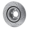 R1 11-18 BMW X3 Rear Left Drilled & Slotted Silver Brake Rotor