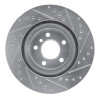 R1 11-18 BMW X3 Rear Left Drilled & Slotted Silver Brake Rotor