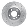R1 11-18 BMW X4 Front Right Drilled & Slotted Silver Brake Rotor