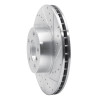 R1 11-18 BMW X4 Front Right Drilled & Slotted Silver Brake Rotor