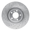 R1 11-18 BMW X4 Front Right Drilled & Slotted Silver Brake Rotor