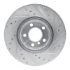 R1 11-18 BMW X3 Front Left Drilled & Slotted Silver Brake Rotor