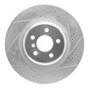R1 10-14 BMW X5 Rear Right Drilled & Slotted Silver Brake Rotor