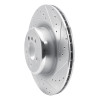 R1 10-14 BMW X5 Rear Right Drilled & Slotted Silver Brake Rotor