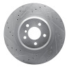R1 10-14 BMW X5 Rear Left Drilled & Slotted Silver Brake Rotor