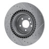 R1 10-14 BMW X5 Rear Left Drilled & Slotted Silver Brake Rotor