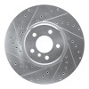 R1 08-19 BMW X6 Front Left Drilled & Slotted Silver Brake Rotor