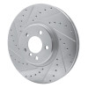 R1 08-19 BMW X6 Front Left Drilled & Slotted Silver Brake Rotor