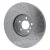 R1 08-19 BMW X6 Front Left Drilled & Slotted Silver Brake Rotor