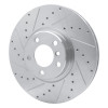 R1 07-18 BMW X5 Front Left Drilled & Slotted Silver Brake Rotor