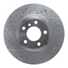 R1 07-19 BMW X5 Rear Left Drilled & Slotted Silver Brake Rotor