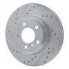 R1 04-10 BMW X3 Front Left Drilled & Slotted Silver Brake Rotor