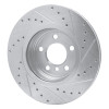 R1 04-10 BMW X3 Front Left Drilled & Slotted Silver Brake Rotor