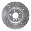 R1 02-06 BMW X5 Rear Left Drilled & Slotted Silver Brake Rotor