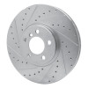 R1 02-06 BMW X5 Front Left Drilled & Slotted Silver Brake Rotor