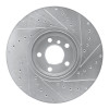 R1 02-06 BMW X5 Front Left Drilled & Slotted Silver Brake Rotor