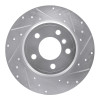 R1 00-06 BMW X5 Rear Right Drilled & Slotted Silver Brake Rotor