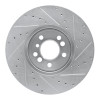 R1 00-06 BMW X5 Front Left Drilled & Slotted Silver Brake Rotor