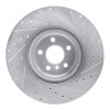 R1 16-25 BMW 540I xDrive Rear Left Drilled & Slotted Silver Brake Rotor