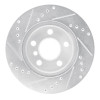 R1 14-21 BMW i3 Front Right Drilled & Slotted Silver Brake Rotor