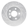 R1 14-21 BMW i3 Front Left Drilled & Slotted Silver Brake Rotor