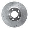 R1 12-18 BMW 328I Front Left Drilled & Slotted Silver Brake Rotor