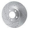 R1 12-18 BMW 328I Front Left Drilled & Slotted Silver Brake Rotor