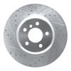 R1 13-21 BMW 428I Rear Left Drilled & Slotted Silver Brake Rotor