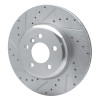 R1 13-21 BMW 428I Rear Left Drilled & Slotted Silver Brake Rotor