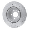 R1 13-21 BMW 428I Rear Left Drilled & Slotted Silver Brake Rotor
