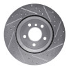 R1 12-20 BMW 340I Rear Left Drilled & Slotted Silver Brake Rotor