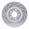 R1 11-16 BMW Z4 Rear Right Drilled & Slotted Silver Brake Rotor