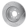 R1 11-16 BMW Z4 Rear Left Drilled & Slotted Silver Brake Rotor