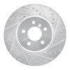 R1 10-19 BMW 550I Rear Right Drilled & Slotted Silver Brake Rotor
