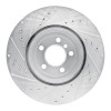 R1 10-19 BMW 550I Rear Right Drilled & Slotted Silver Brake Rotor