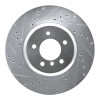 R1 11-16 BMW Z4 Front Left Drilled & Slotted Silver Brake Rotor