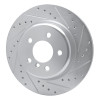 R1 11-16 BMW 528I Rear Right Drilled & Slotted Silver Brake Rotor