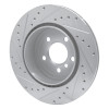 R1 11-16 BMW 528I Rear Right Drilled & Slotted Silver Brake Rotor