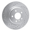 R1 11-16 BMW 528I xDrive Rear Left Drilled & Slotted Silver Brake Rotor