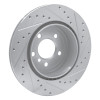 R1 11-16 BMW 528I xDrive Rear Left Drilled & Slotted Silver Brake Rotor