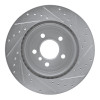 R1 11-16 BMW 528I xDrive Rear Left Drilled & Slotted Silver Brake Rotor