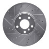 R1 10-18 BMW 650I Convertible Right Front Drilled & Slotted Silver Brake Rotor