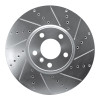 R1 10-18 BMW 535I GT Left Front Drilled & Slotted Silver Brake Rotor