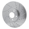 R1 10-18 BMW 535I GT Left Front Drilled & Slotted Silver Brake Rotor