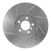 R1 10-18 BMW 535I GT Left Front Drilled & Slotted Silver Brake Rotor