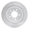 R1 09-16 BMW Z4 Rear Left Drilled & Slotted Silver Brake Rotor